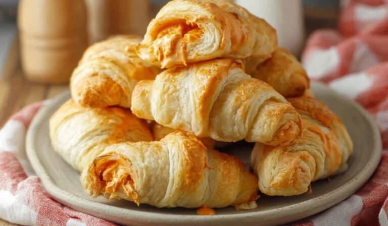 Buffalo Chicken Crescent Rolls served warm on a plate