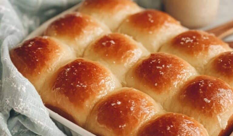 Fluffy golden 30-Minutes Dinner Rolls fresh from the oven