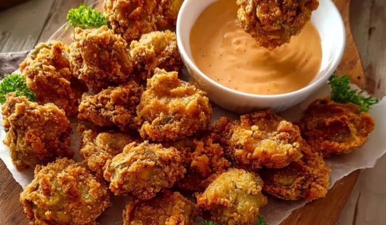 Crispy Fried Mushrooms served with creamy dipping sauce