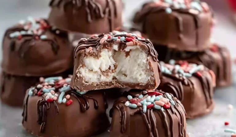 : Easy Cool Whip Candy Recipe with creamy chocolate shell and festive sprinkles