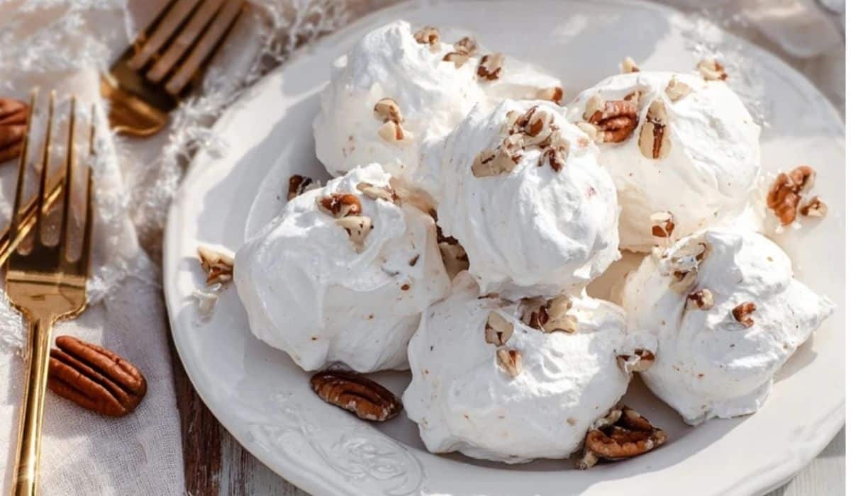 Old-Fashioned Divinity Candy Recipe on a vintage holiday platter