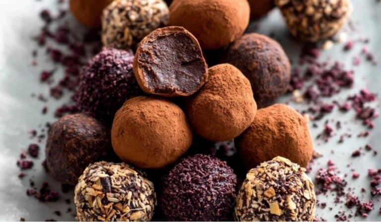 Featured image of assorted homemade chocolate truffles in a holiday gift box