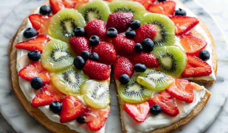 Fruit Pizza with colorful toppings
