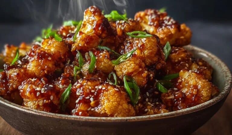 Maple Sriracha Cauliflower Bliss served in a rustic bowl